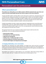 NHS Personalised Care: Personalised care for professionals: Factsheet